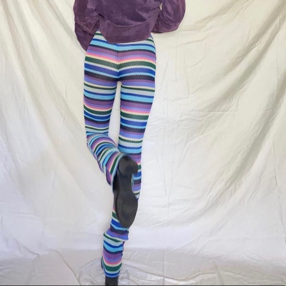 mesh knitted flare pants